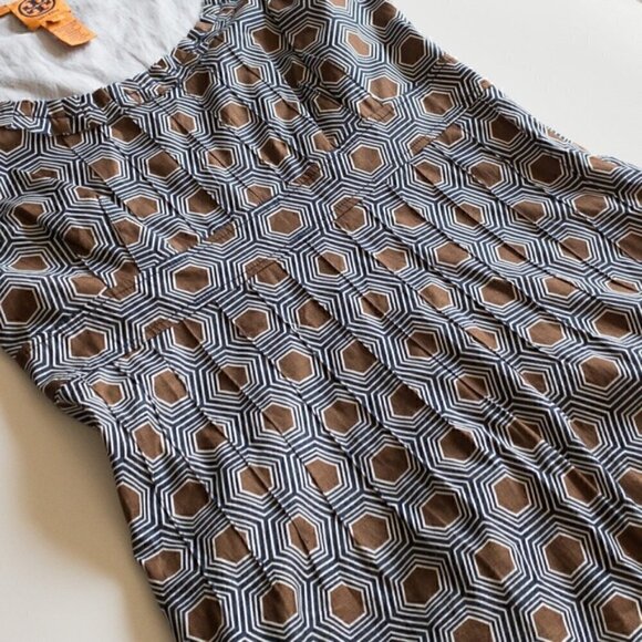 Tory Burch Summer Dress Hexagon Geometric Print Cotton Sleeveless Size 8 NWOT - Picture 7 of 11